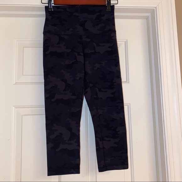 RARE Lululemon Wunder Under Crop Camo Leggings Roll Down Size 4 - Picture 5 of 11